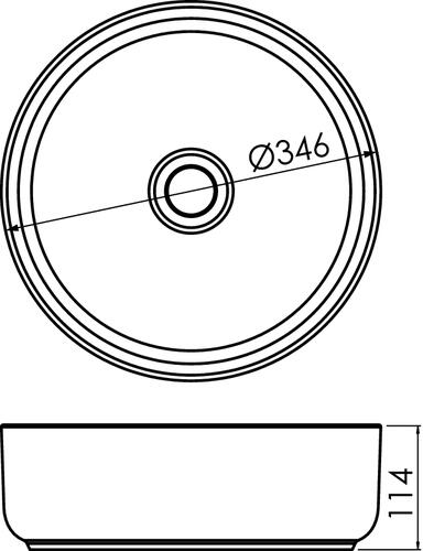 Vasque ronde à poser NAMI en céramique Ø34,6 x H. 11,4 cm - Béton